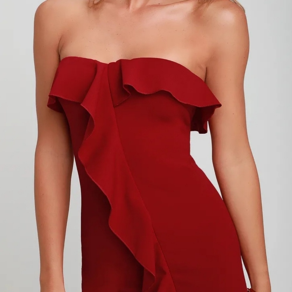 LULUS NWT BURGUNDY BODYCON MIDI DRESS